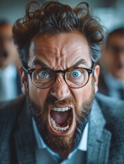 Man With Beard and Glasses Making a Face