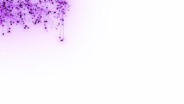 futuristische pink lila violett leuchtende synchrone Netzwerkverkn&uuml;pfungen mit Knotenpunkten, Fraktal, Muster, Kreis, Verbindungen, KI, Internet, Server, Plexuseffekt, System, FTTH, Daten, leuchten
