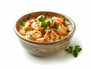 Shrimp sauce in a bowl on a white background. High-resolution