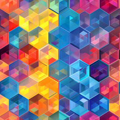 A mesmerizing seamless geometric pattern with vibrant colors. High-resolution