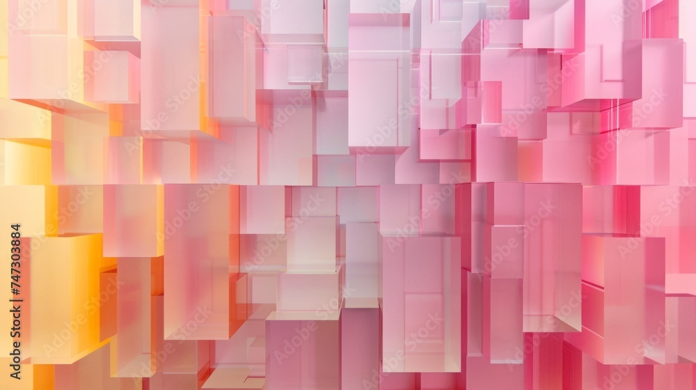 Poster minimalist 3d render abstract background with geometric transparent gradient rectangles - versatile 