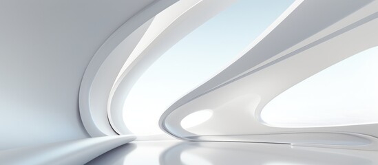 A detailed view of a white wall displaying a smooth surface with a curved design. The intricate pattern adds a touch of elegance to the architectural background.