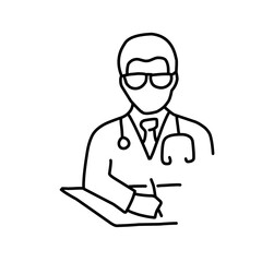 Doctor and Nurse line icons