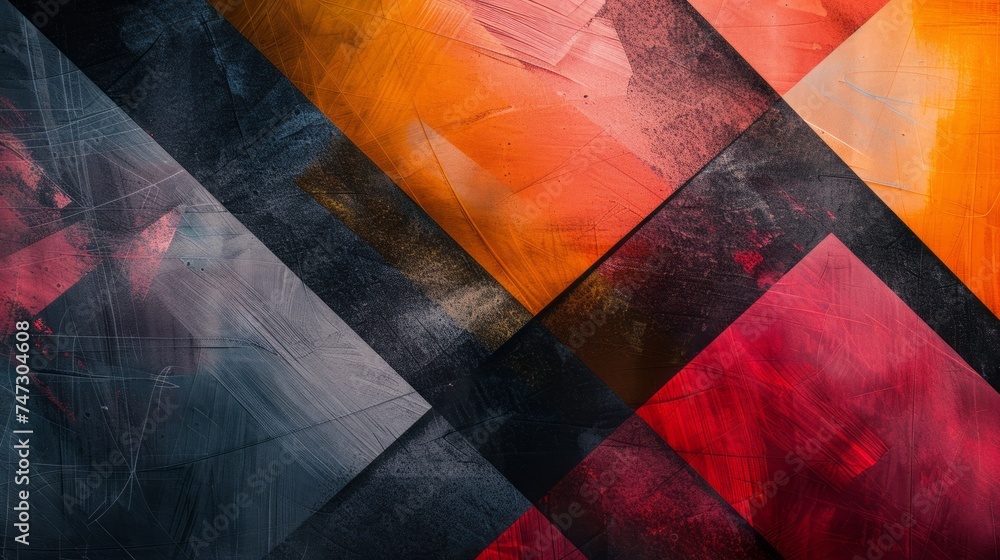 Poster vibrant geometric abstraction: dynamic patterns in modern art