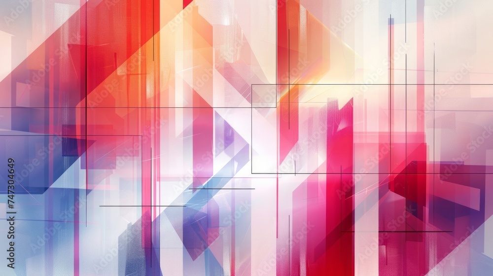 Poster vibrant geometric abstraction: dynamic patterns in modern art
