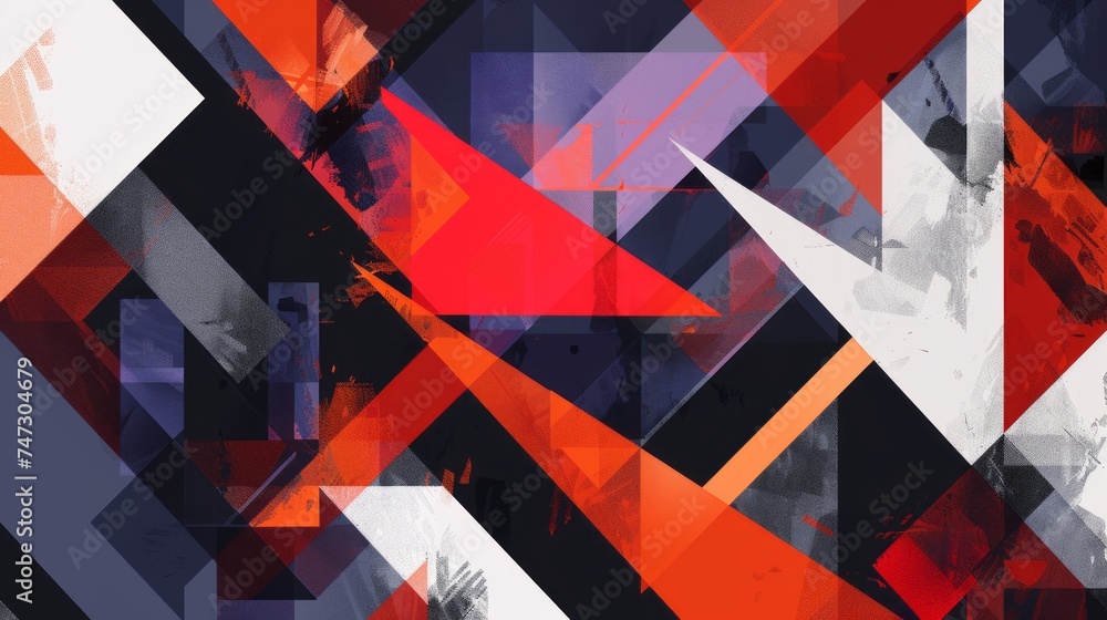 Poster vibrant geometric abstraction: dynamic patterns in modern art