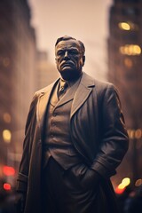Statue of Roosevelt, U.S. president. - obrazy, fototapety, plakaty