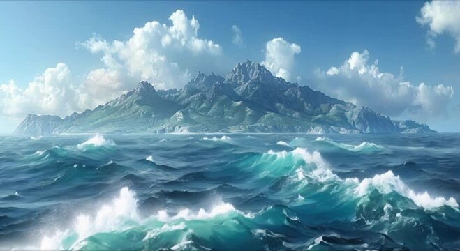 mountains in the sea footage