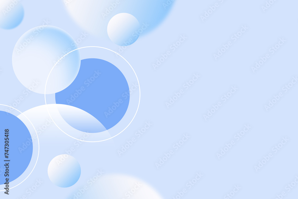 Fototapete Abstract geometric background gradient soft light blue bokeh for Graphic Business background hitech technology digital design illustration web template background backdrop desktop wallpaper bubbles