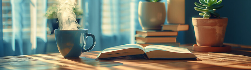 Cozy Reading Time with Coffee