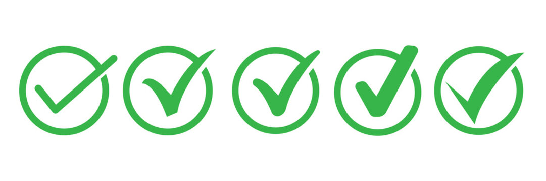 Green Verified badge profile set Verified badge. Valid. Social media account verification icon. Green check mark icon. Vector 10 episodes