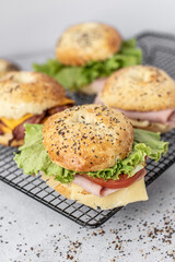 sandwich with cheese and vegetables