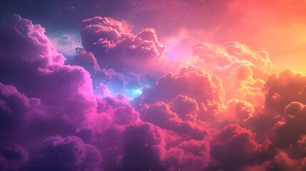 Neon Cloud Background - obrazy, fototapety, plakaty