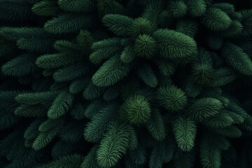 Lush Green Fir Branches Texture for Festive Background. Christmas concept