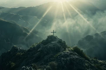 Fensteraufkleber Jesus Christ Cross. Easter Background © Kanachi Graphics