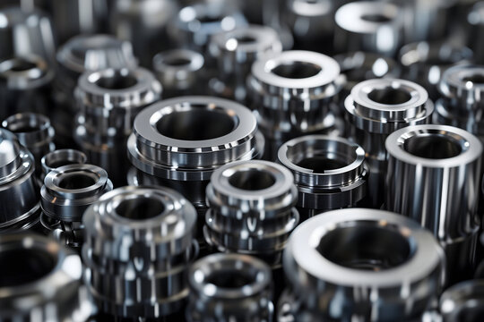 shiny steel turned industrial made parts background