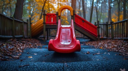 Child slide in park 