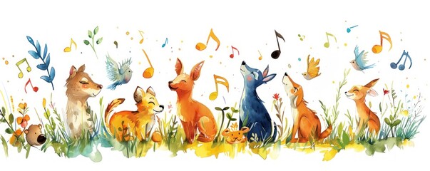 Musical Paws. Dog's Symphony of Sounds. Illustration, Our Furry Friend Takes Center Stage, Barking Out Tunes of Joy and Melody