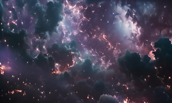 Cosmic cloud with stars and light. The concept of the universe.