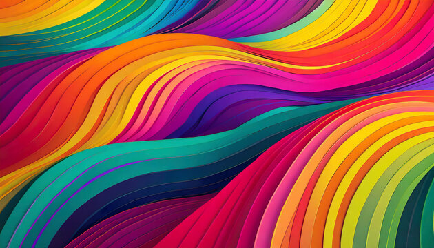 abstract background with multicolored wavy lines, design element