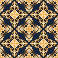 Ikat Flower Pattern Ethnic Geometric native tribal boho motif aztec textile fabric carpet mandalas African