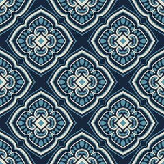 Ikat Flower Pattern Ethnic Geometric native tribal boho motif aztec textile fabric carpet mandalas African