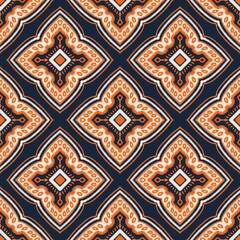 Ikat Flower Pattern Ethnic Geometric native tribal boho motif aztec textile fabric carpet mandalas African