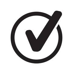 Black check mark icon. Tick symbol in black color, vector illustration. Check mark icon vector isolated, eps10