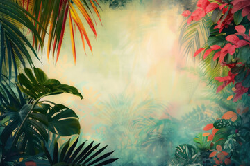 Fototapeta na wymiar Tropical nature abstract background. Summer and environment concept. Generative ai.
