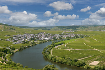 Wine Village of Leiwen at Mosel River,Mosel Valley,Rhineland-Palatinate,Germany