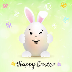 Funny Easter Egg with Easter Bunny