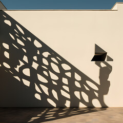 Abstract shapes created by shadows on a wall. 