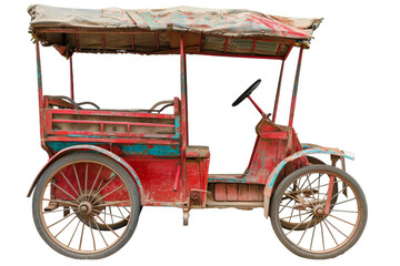 Fototapeta na wymiar Rickshaw isolated on transparent background