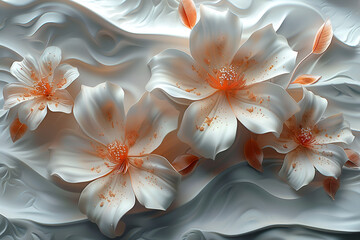 3d mural flower background wallpaper, furniture.