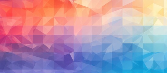 A vibrant abstract background featuring a multitude of colorful triangles in various sizes and shades. The triangles are arranged in a dynamic pattern, creating a visually striking and modern design.