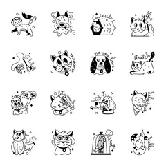 Bundle of Pets Love Glyph Stickers 

