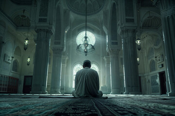 Serene prayer time in a mosque