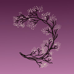 Simple drawing of wreath shaped branches, illustration 