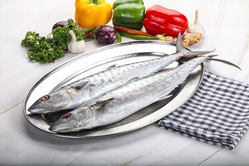 Raw mackerel fish for cooking