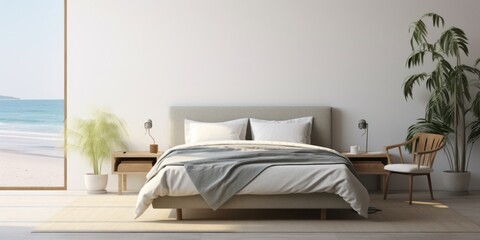 Luxurious Bedroom With Bed Chair and Painting Generative AI