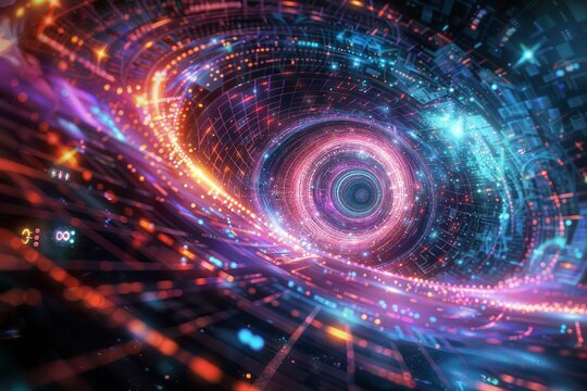 Quantum wormhole: psychedelic interconnections in abstract fractal light spirals