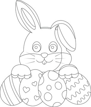 Easter Bunny with egg Coloring page