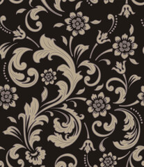 Vector flower seamless pattern background. Elegant texture for backgrounds. Classical luxury old fashioned floral ornament, seamless texture for wallpapers, textile, wrapping