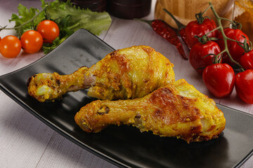 Roasted Chicken leg drumsticks with curry sauce