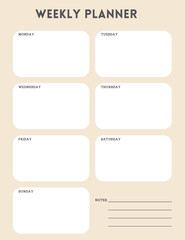 Weekly planner simple design template