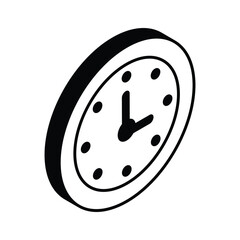 An isometric icon of alarm clock in editable style, easy to use and download