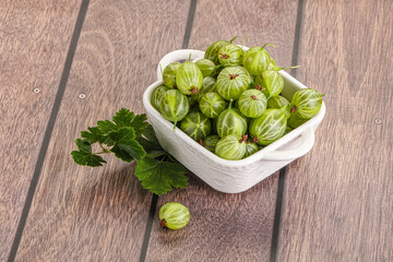 Sweet ripe gooseberries in the bowl