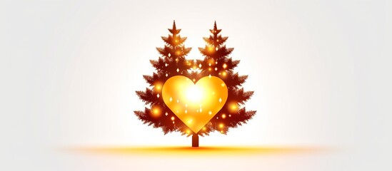illustration Heart design for Christmas card with Heart Frame and garland with festive lights decoration