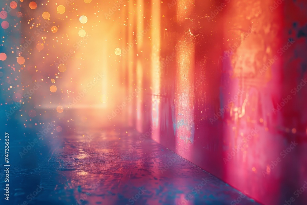 Poster Light leaks enhance a colorful abstract backdrop, adding a modern and vibrant touch