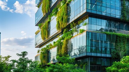 Eco-Friendly Building with Vertical Garden